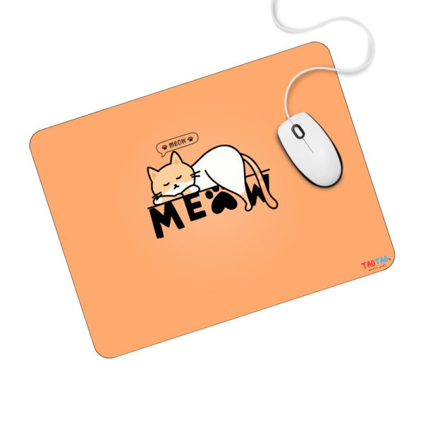 TAOTAO Mousepad – "Relax" Cat Sleeping Image Printed Rubber Mousepad for Computer | Durable, Non-Slip, and Stylish