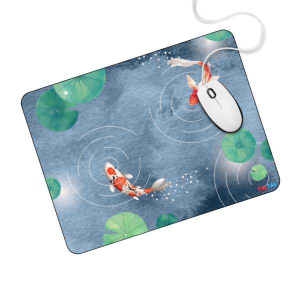 TAOTAO Mousepad – Fish on Pond Image Printed Rubber Mousepad for Computer | Tranquil, Durable, and Non-Slip