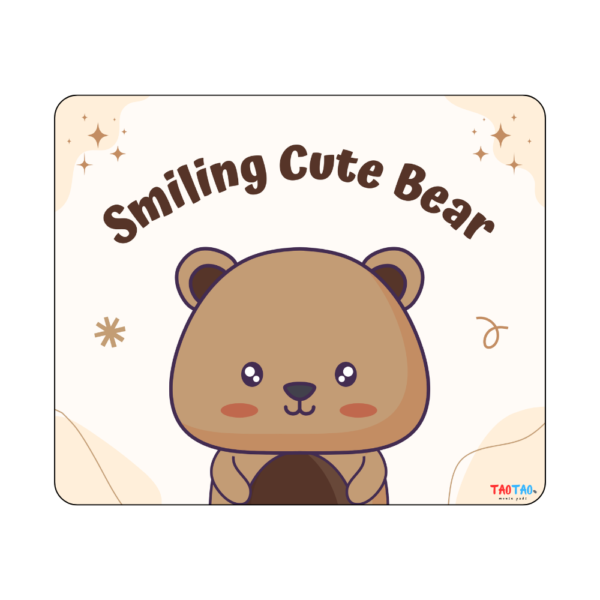 TAOTAO Mousepad – Cute Smiling Bear Vector Image Printed Rubber Mousepad for Computer | Durable, Non-Slip, and Adorable - Image 2