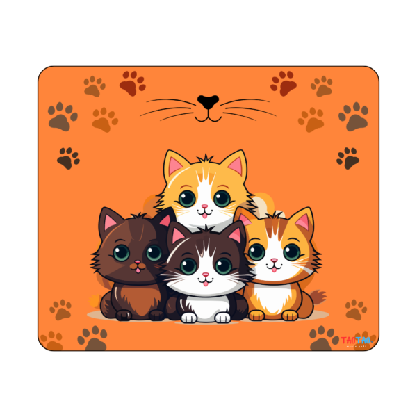 TAOTAO Mousepad – Adorable 3 Baby Cats Sitting Image Printed Rubber Mousepad for Computer | Cute, Durable, and Non-Slip - Image 2