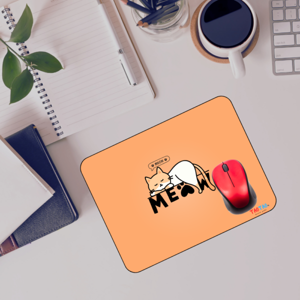 TAOTAO Mousepad – "Relax" Cat Sleeping Image Printed Rubber Mousepad for Computer | Durable, Non-Slip, and Stylish - Image 3