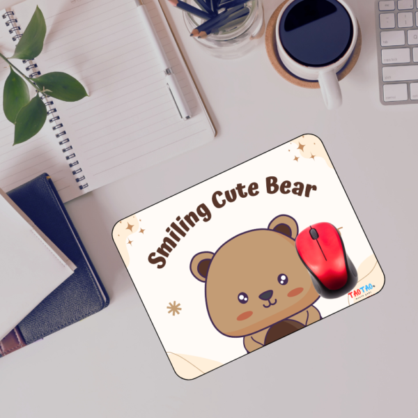 TAOTAO Mousepad – Cute Smiling Bear Vector Image Printed Rubber Mousepad for Computer | Durable, Non-Slip, and Adorable - Image 3